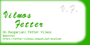 vilmos fetter business card